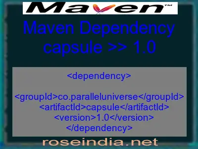 Maven dependency of capsule version 1.0