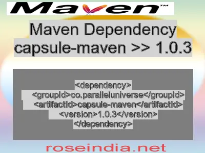 Maven dependency of capsule-maven version 1.0.3