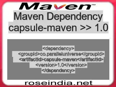 Maven dependency of capsule-maven version 1.0