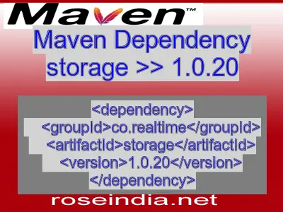 Maven dependency of storage version 1.0.20