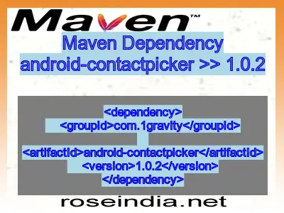 Maven dependency of android-contactpicker version 1.0.2