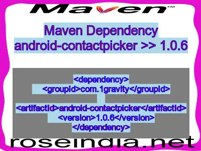 Maven dependency of android-contactpicker version 1.0.6