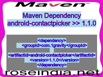 Maven dependency of android-contactpicker version 1.1.0