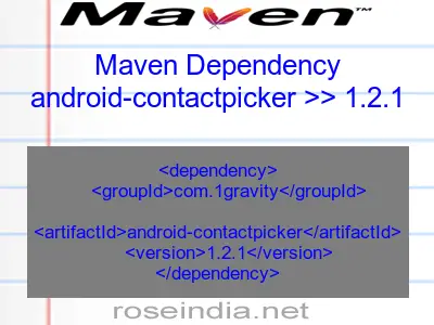 Maven dependency of android-contactpicker version 1.2.1