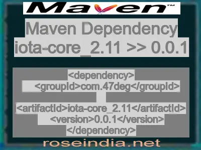 Maven dependency of iota-core_2.11 version 0.0.1