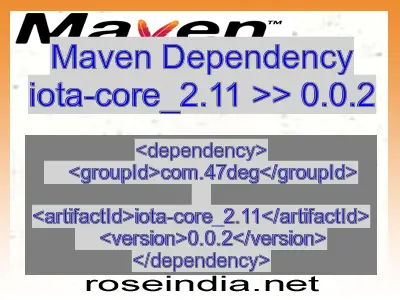 Maven dependency of iota-core_2.11 version 0.0.2