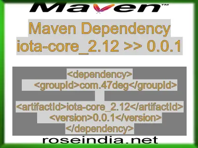 Maven dependency of iota-core_2.12 version 0.0.1