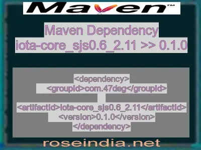 Maven dependency of iota-core_sjs0.6_2.11 version 0.1.0