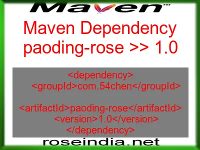 Maven dependency of paoding-rose version 1.0