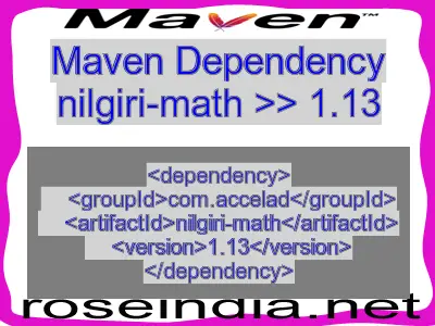 Maven dependency of nilgiri-math version 1.13