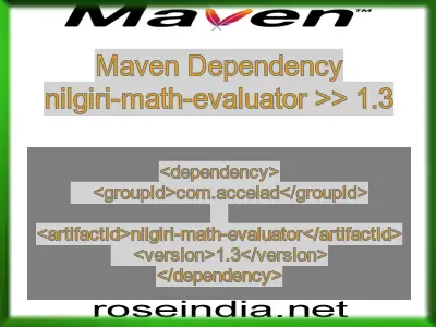 Maven dependency of nilgiri-math-evaluator version 1.3