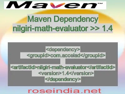 Maven dependency of nilgiri-math-evaluator version 1.4