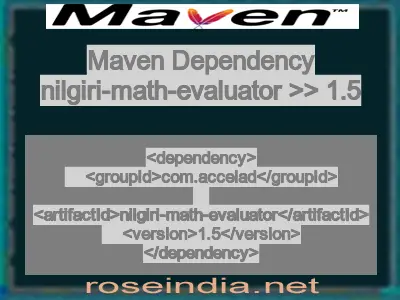 Maven dependency of nilgiri-math-evaluator version 1.5