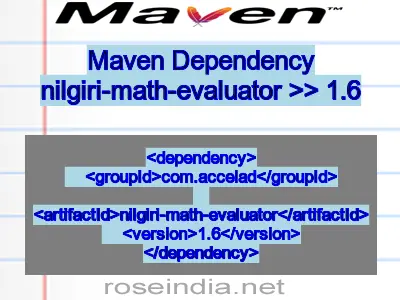 Maven dependency of nilgiri-math-evaluator version 1.6