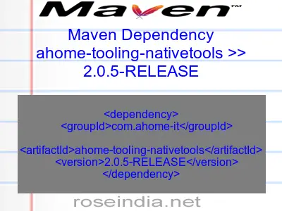 Maven dependency of ahome-tooling-nativetools version 2.0.5-RELEASE