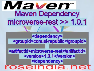 Maven dependency of microverse-rest version 1.0.1