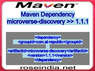 Maven dependency of microverse-discovery version 1.1.1