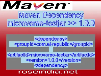 Maven dependency of microverse-testjar version 1.0.0