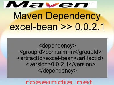 Maven dependency of excel-bean version 0.0.2.1