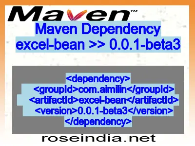 Maven dependency of excel-bean version 0.0.1-beta3