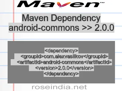 Maven dependency of android-commons version 2.0.0