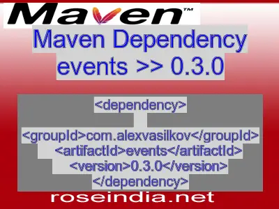 Maven dependency of events version 0.3.0