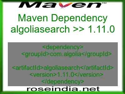 Maven dependency of algoliasearch version 1.11.0