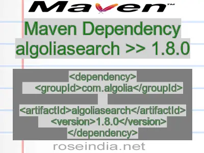 Maven dependency of algoliasearch version 1.8.0