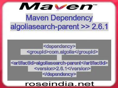 Maven dependency of algoliasearch-parent version 2.6.1