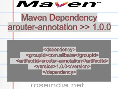 Maven dependency of arouter-annotation version 1.0.0