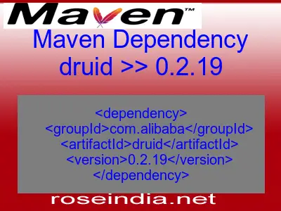 Maven dependency of druid version 0.2.19