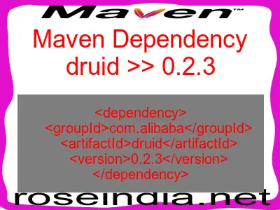 Maven dependency of druid version 0.2.3