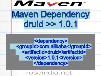 Maven dependency of druid version 1.0.1