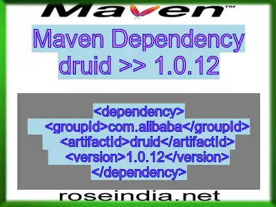 Maven dependency of druid version 1.0.12