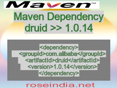 Maven dependency of druid version 1.0.14