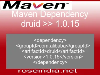 Maven dependency of druid version 1.0.15