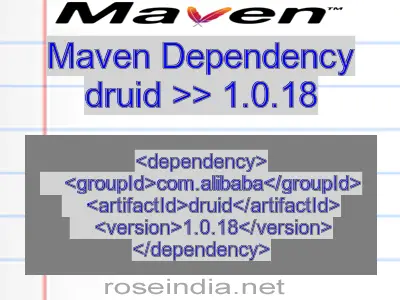 Maven dependency of druid version 1.0.18