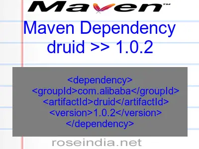 Maven dependency of druid version 1.0.2