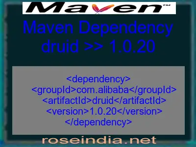 Maven dependency of druid version 1.0.20