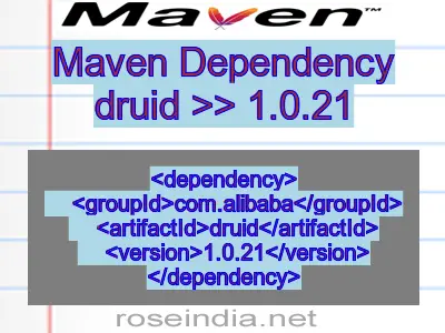 Maven dependency of druid version 1.0.21