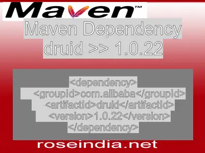 Maven dependency of druid version 1.0.22