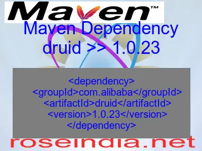 Maven dependency of druid version 1.0.23