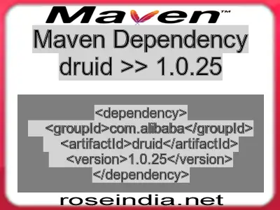 Maven dependency of druid version 1.0.25