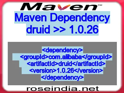 Maven dependency of druid version 1.0.26