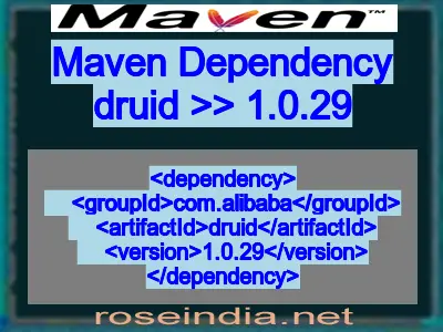 Maven dependency of druid version 1.0.29