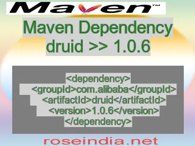 Maven dependency of druid version 1.0.6