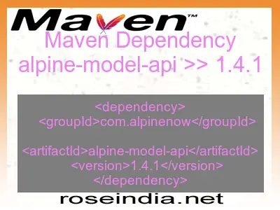 Maven dependency of alpine-model-api version 1.4.1