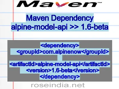 Maven dependency of alpine-model-api version 1.6-beta