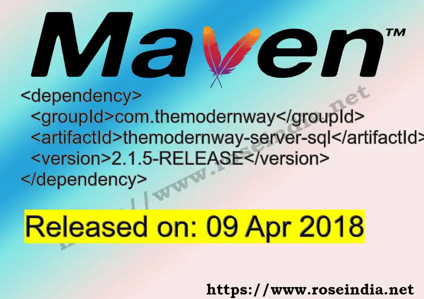 Maven dependency for  GROUP_ID - ARTIFACT_ID version VERSION_ID is released. Learn to use  ARTIFACT_ID version VERSION_ID in Maven based Java projects