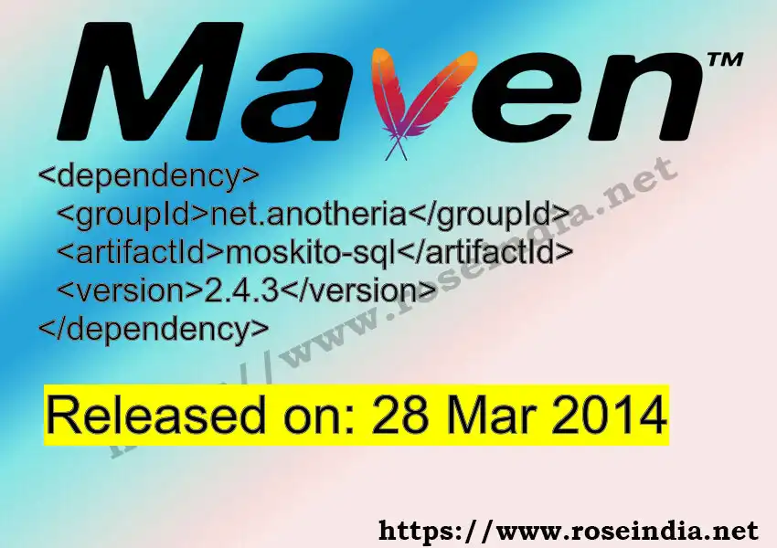 Maven dependency for  GROUP_ID - ARTIFACT_ID version VERSION_ID is released. Learn to use  ARTIFACT_ID version VERSION_ID in Maven based Java projects